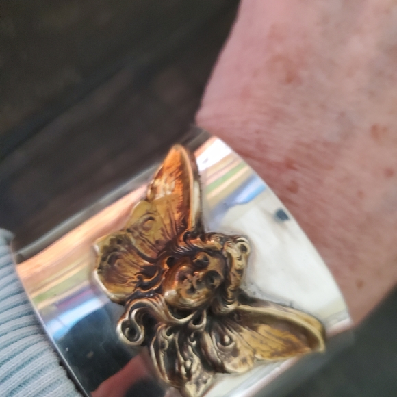 Amazing Custom Made OOAK Art Nouveau Style Sterling Cuff Bracelet - Picture 11 of 11